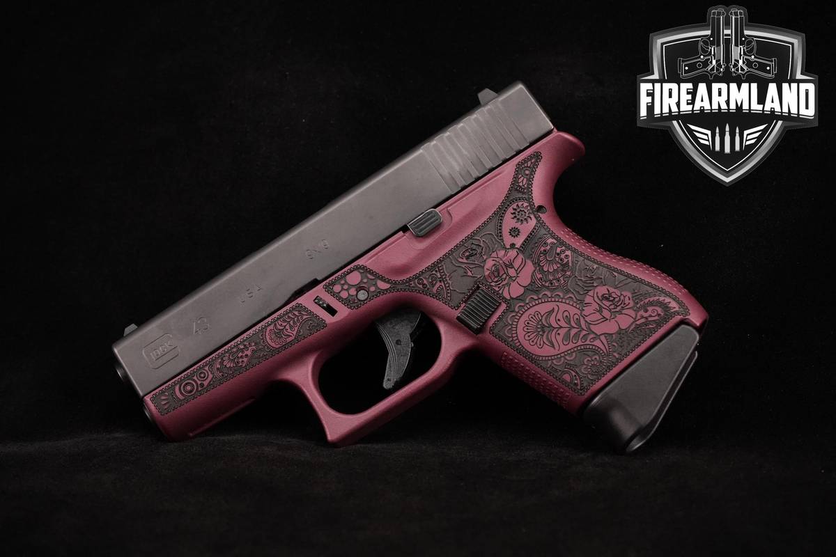 LIKE-NEW Glock 43 Glocks & Roses 380 ACP 3.41" Rose/Maroon G43 +2 MAGS