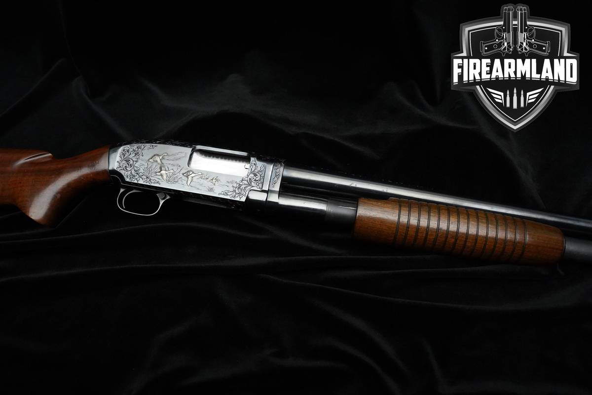1957 Winchester Model 12 12-Gauge 28" Blued Winchester ENGRAVED