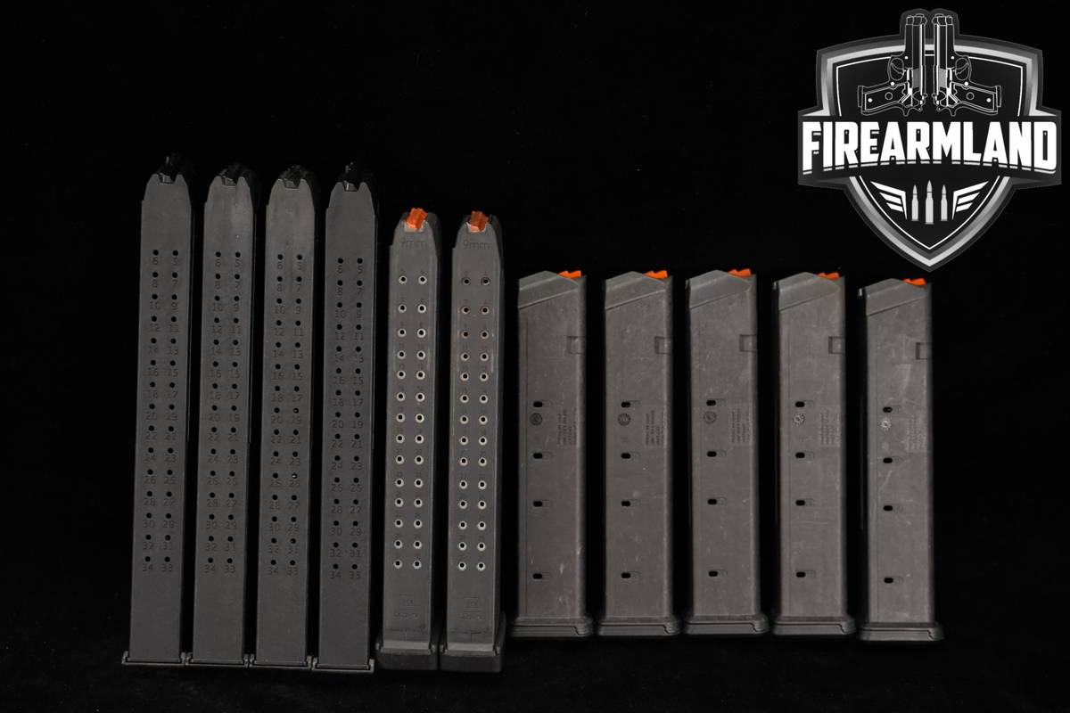 ELEVEN (11) Glock 9mm Extended Magazines 27, 32, 34 Mags