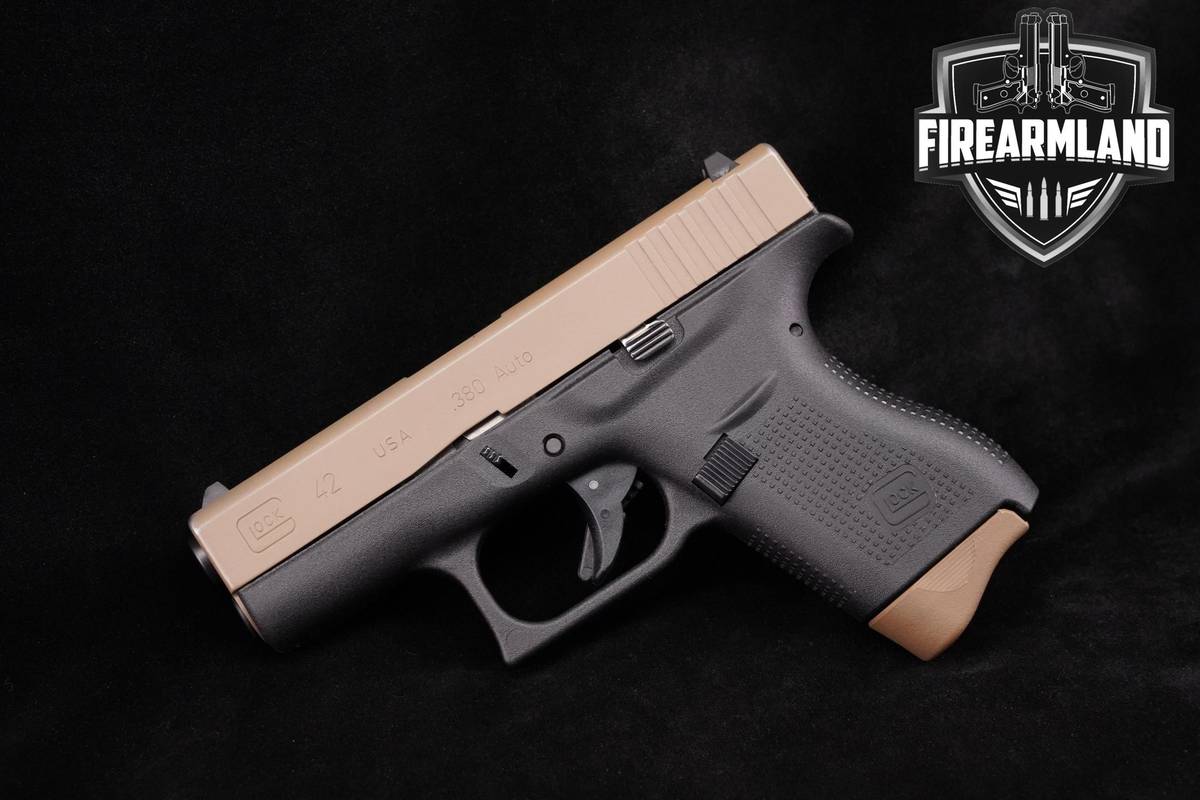 TWO-TONE Glock 42 Slimline 380 ACP 3.25" FDE G42 G-42 +2 MAGS & HOLSTER