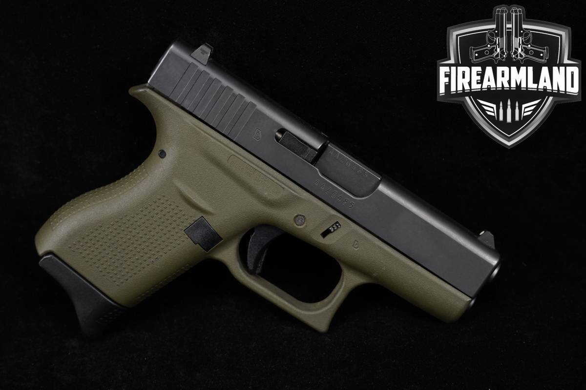Glock G42 3.25" 380 ACP Black & OD Green +2 MAGS, ORIG CASE & HOLSTER