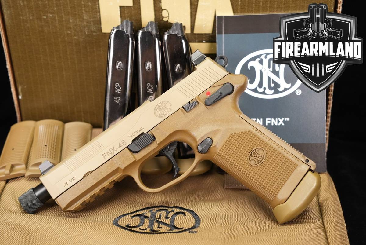 FN FNX-45 Tactical 45ACP Optics-Ready 5.3" FDE FNX45 +4 MAGS & ORIG CASE