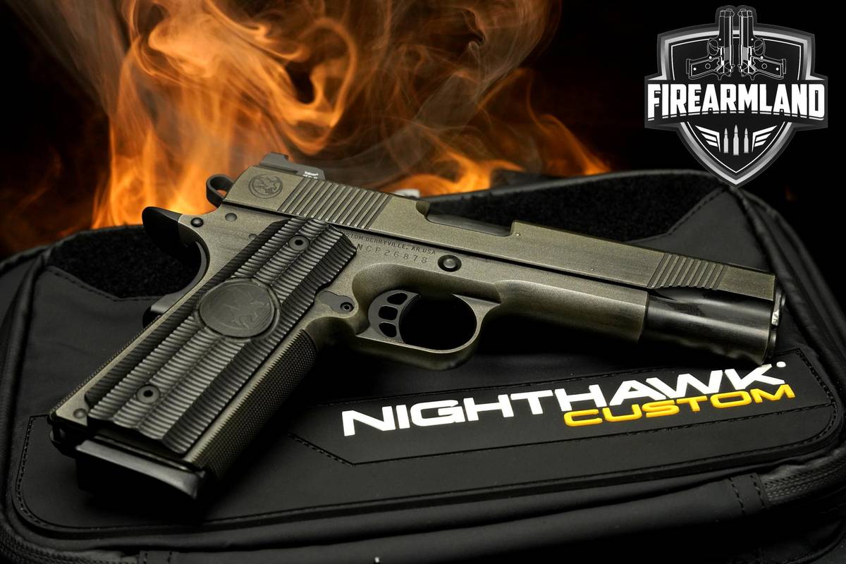 Nighthawk Custom GRP 45-ACP 5" 1911 Two-Tone Green & Bronze +ORIG CASE