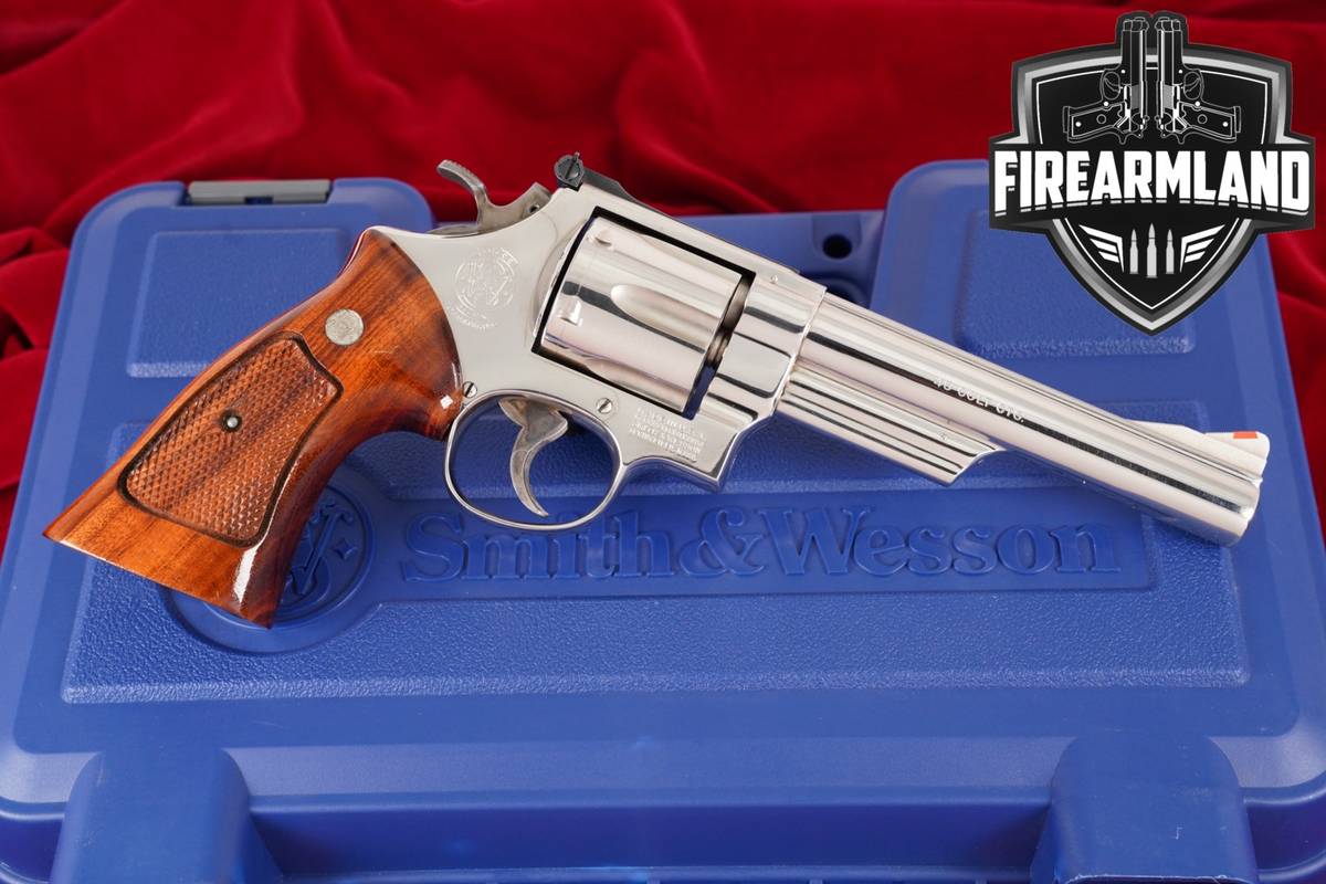 1981-1982 Smith & Wesson Model 25-5 S&W 45 Colt 6" Bright Nickel +ORIG CASE
