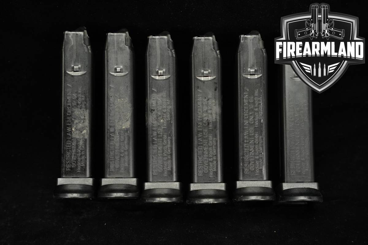 SIX (6) Heckler & Koch H&K LE Marked USP Compact Magazines 12-Rounds Mags