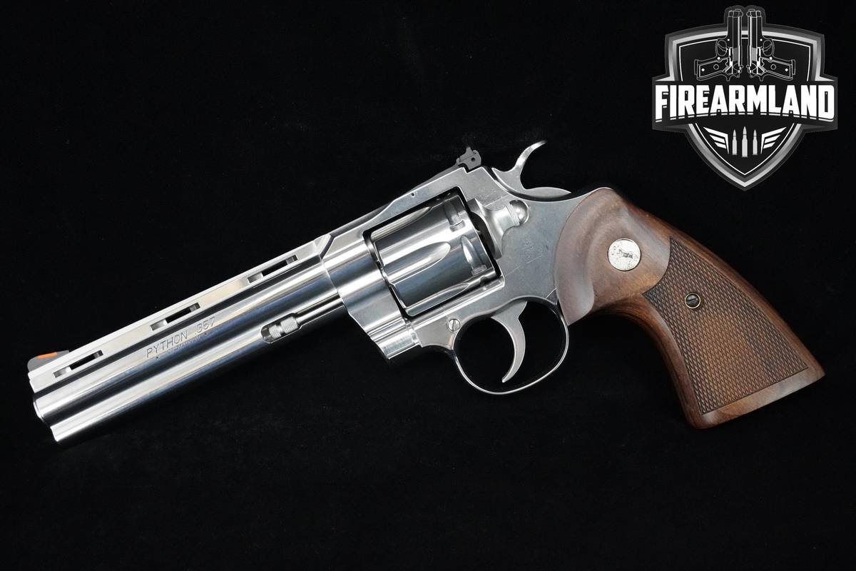 LIKE-NEW Colt PYTHON 357 Magnum High Polish Stainless Colt DA/SA
