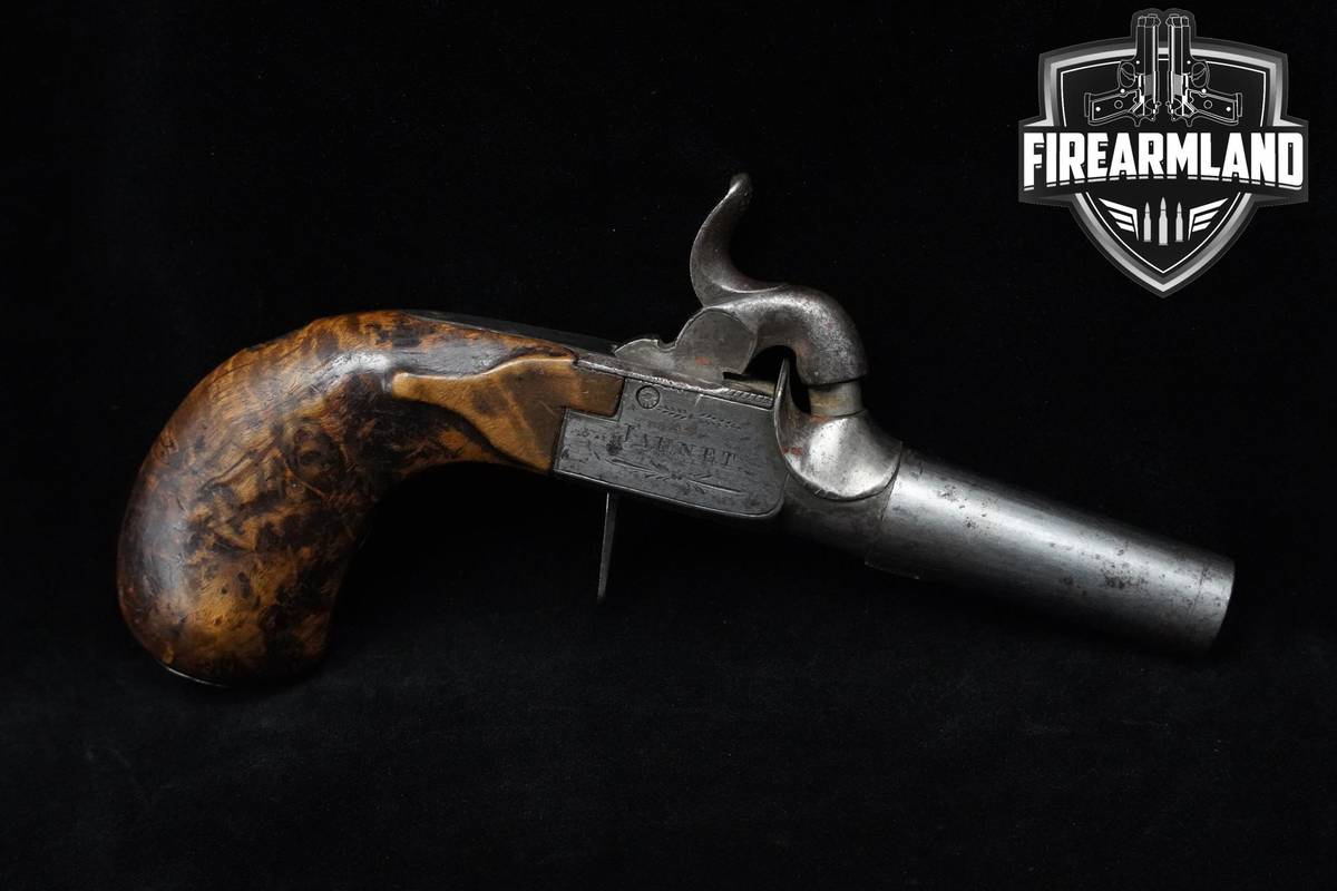 ANTIQUE A. Nantes Jaunet Boxlock Boot Pistol .42 BPM 2" Metal Jaunet France