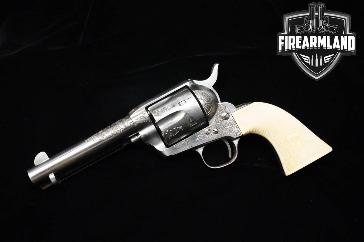 US Fire Arms Mfg Co Single Action Army Engraved 45 Colt 4.75" SAA U.S.F.A.