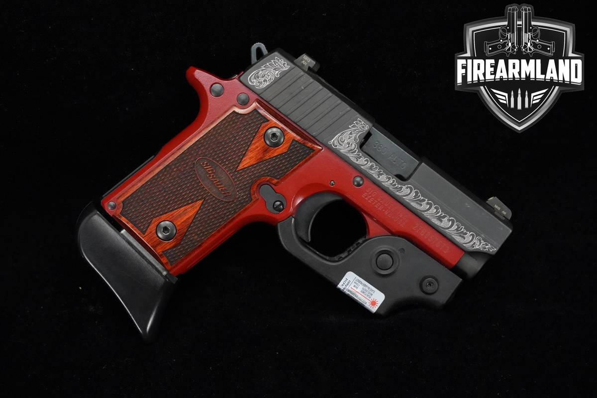 Sig Sauer P238 Lady Engraved 380 ACP 2.7" Red Cerakote Sig-Sauer P238 P-238