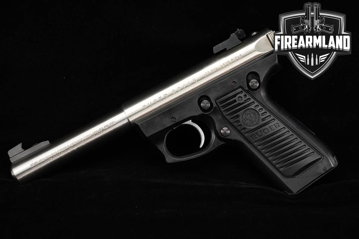 1999 Ruger Mark II 22/45 Target 22-LR 5" Two-Tone Satin Stainless +OG CASE
