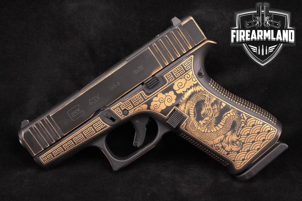 GOLD DRAGON! Glock G43X MOS 9mm 3.41 +2 MAGS & ORIG CASE