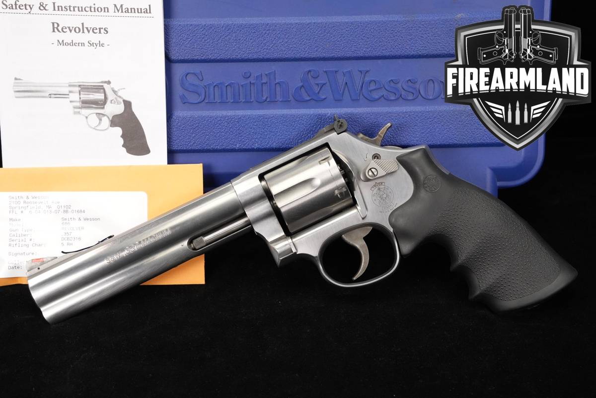 Smith & Wesson Model 686-6 357 Magnum S&W Brushed Stainless DA/SA