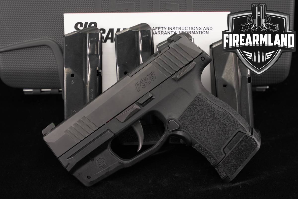 Sig Sauer P365 Optics-Ready 9mm 3.1 P-365 +5 MAGS, ORIG CASE, LASER