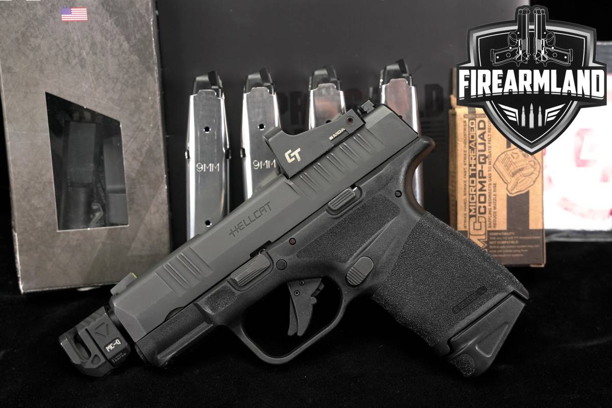 Springfield Armory Hellcat OSP 9mm THREADED +5 MAGS, CRIMSON TRACE OPTICS