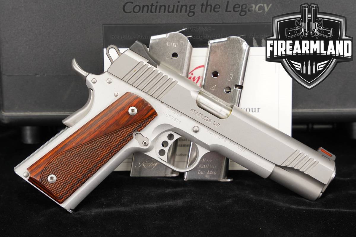Kimber Stainless LW 45 ACP 1911 5" +3 MAGS, ORIG CASE