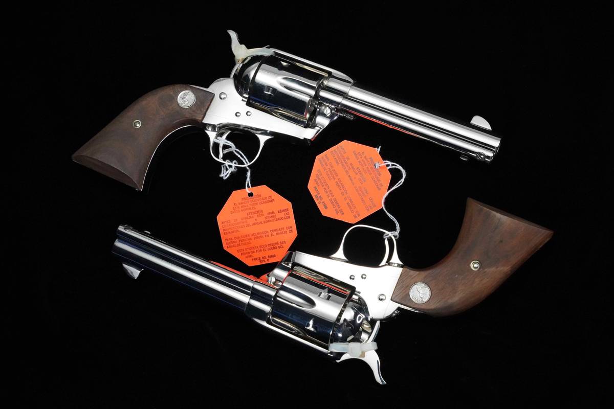 CONSECUTIVE SERIAL PAIR 1994 Colt Single Action Army 38-40 Win Nickel SAA
