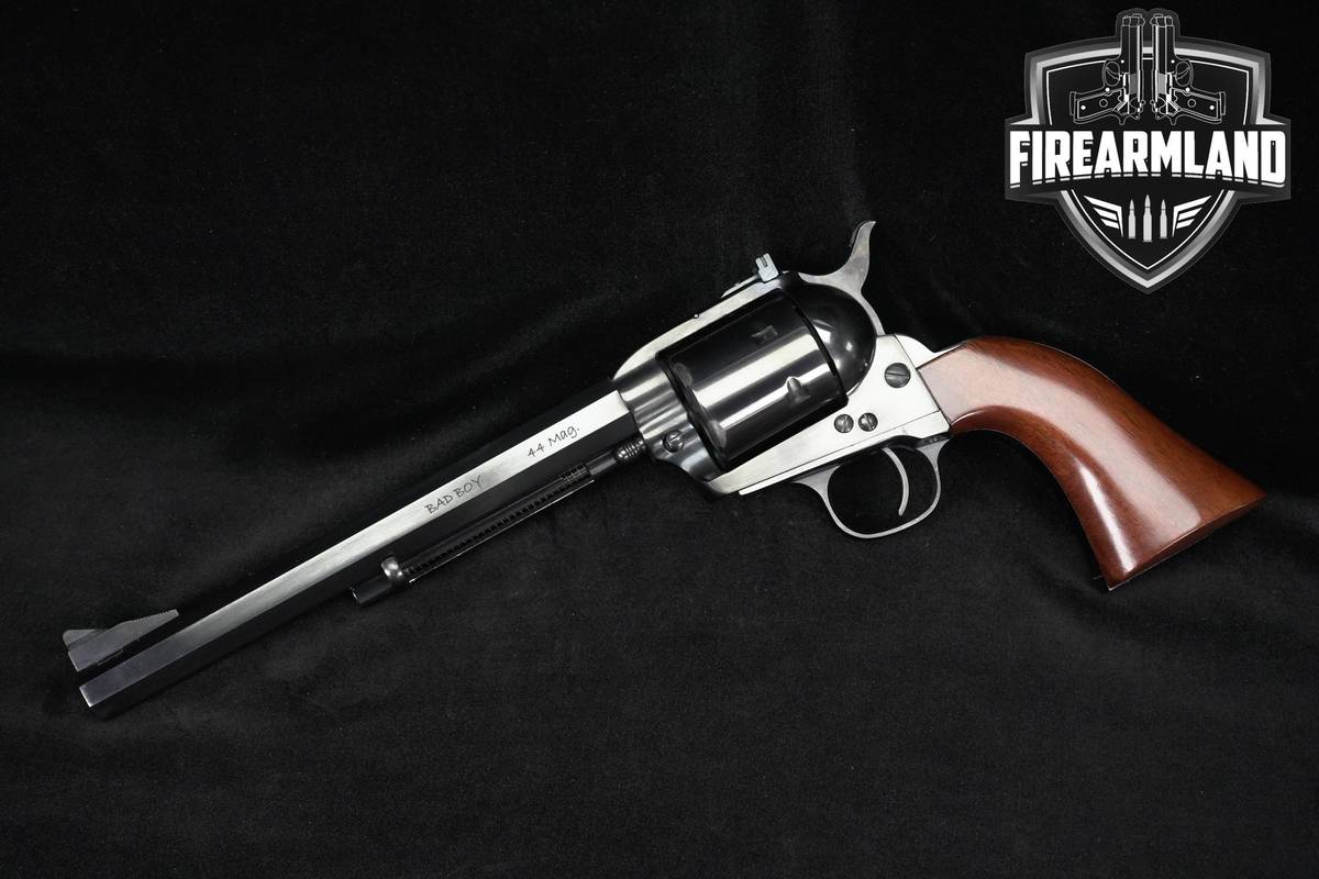 A Uberti Bad Boy 44 Remington Magnum 8" Blued Target Revolver +ORIG BOX