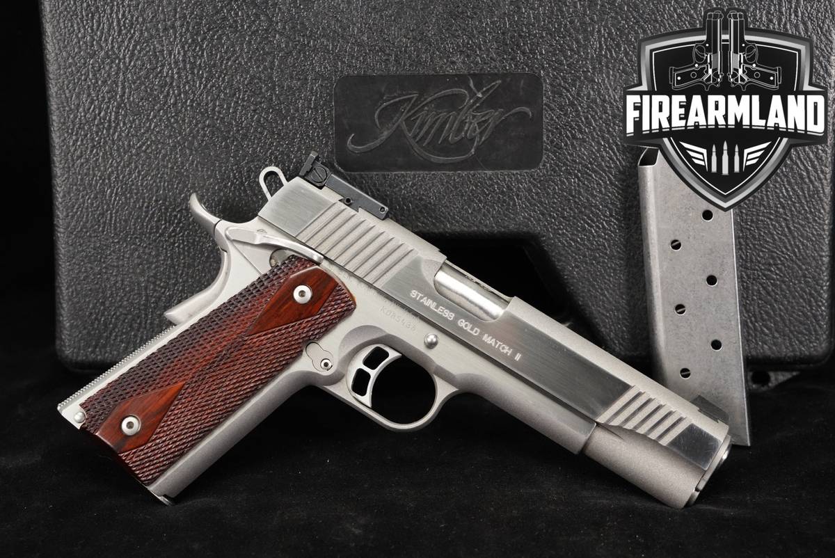 Kimber Stainless Gold Match II 45 ACP 1911 5" +2 MAGS & ORIG CASE