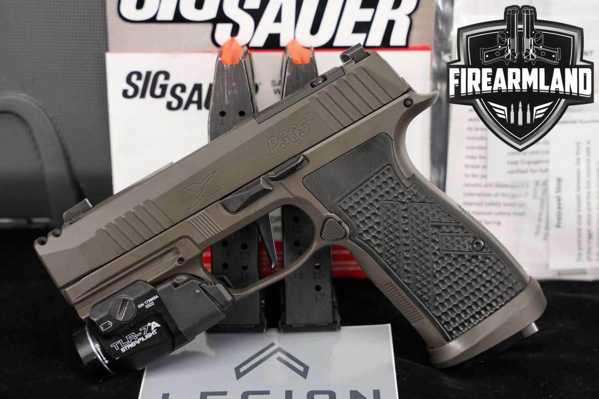 Sig Sauer P365-AXG Legion 9mm 3.1 P 365 X Macro COMP +3 MAGS & ORIG CASE