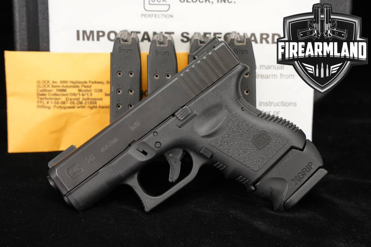 Glock 26 Gen3 G26 Gen 3 9mm 3.43 +5 MAGS, ORIG CASE