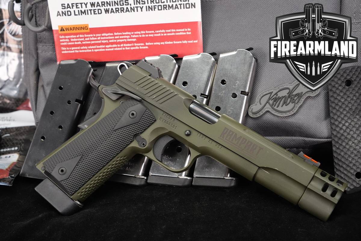 Kimber Rampart 45 ACP 1911 5" OD Green COMP +6 MAGS & ORIG CASE