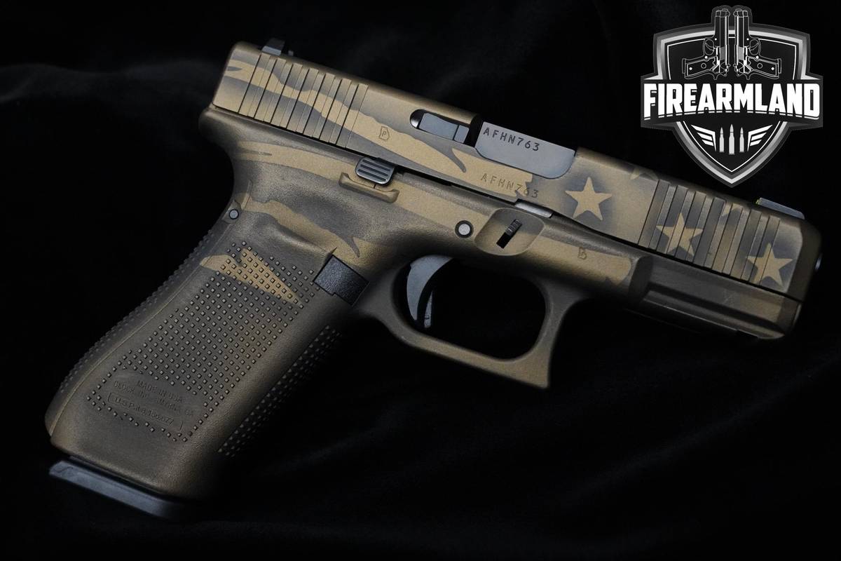 Glock 45 Bronze Battle Worn Flag 9mm 4.02" Pistol G45 +ORIG CASE