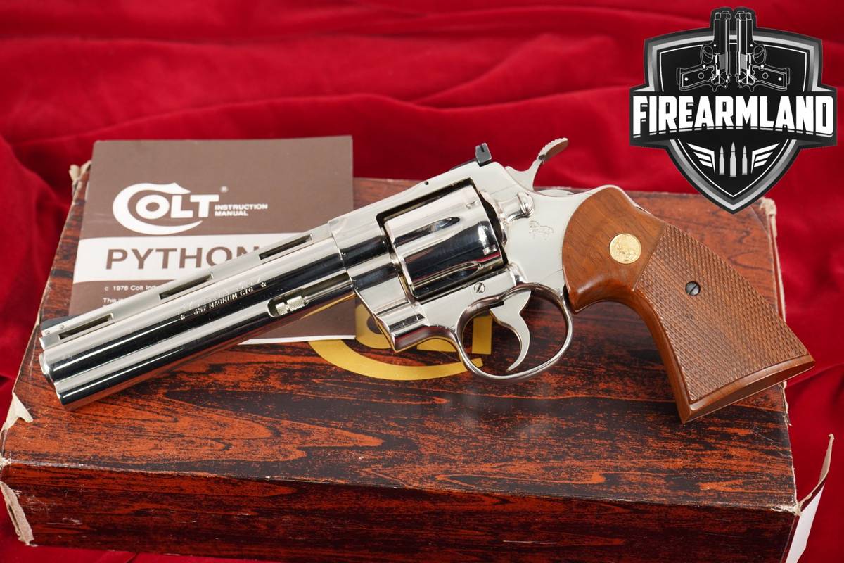 DESIRED 1979 Colt Python 357 Magnum 6" Bright Nickel VENT-RIB +ORIG BOX