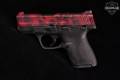 Smith & Wesson (S&W) M&P40 Shield 1.0 Massachusetts Compliant 10.5 lb Trigger .40 S&W Red/Black Hydro-Dip in Good Condition Image 5