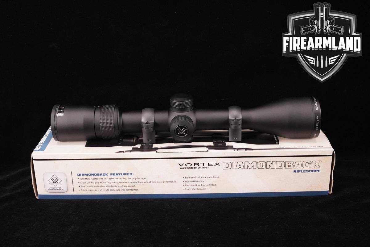 Vortex Optics Diamondback 4-12x40 Dead Hold BDC MOA SFP Reticle +ORIG BOX