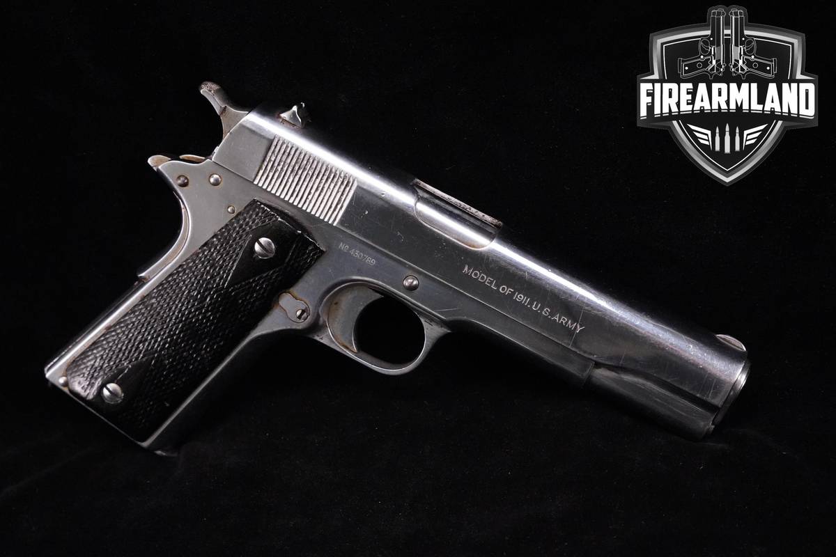 1918 WWI Colt Model Of 1911 U.S. Army 45 ACP 5" Bright Nickel