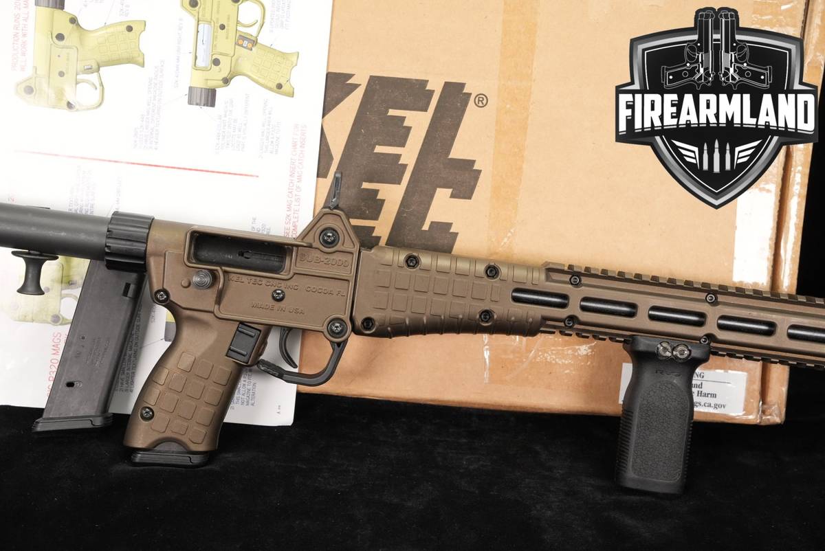 Kel-Tec SUB2000 9mm Black & FDE KelTec Sub-2000 THREADED +2 MAGS, ORIG BOX