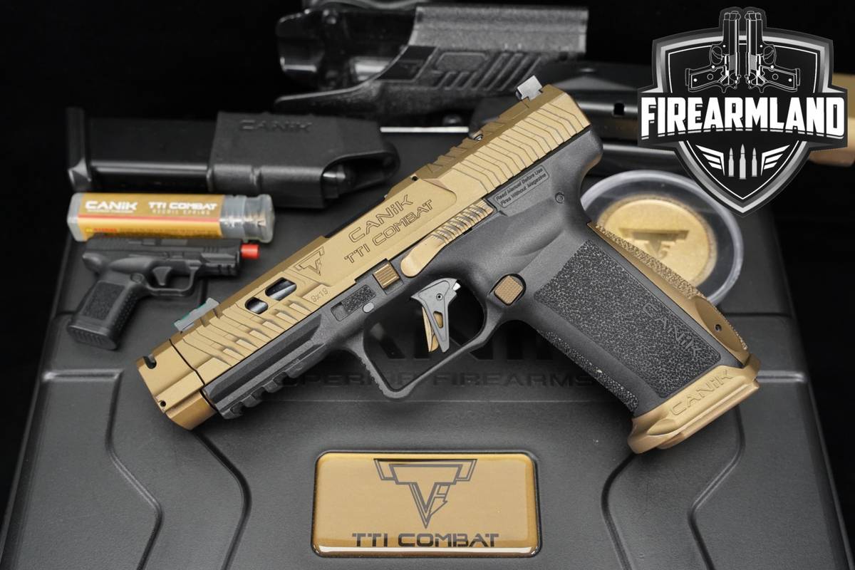Canik TTI Combat 9mm OR 4.74" Two-Tone Bronze +3 MAGS, ORIG CASE & HOLSTER