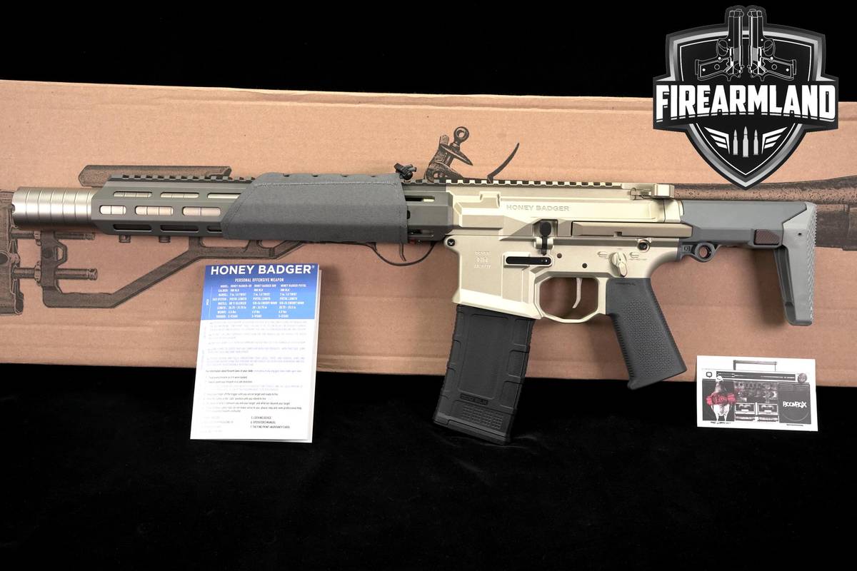 Q Honey Badger 300 Blackout AR-15 AR15 7" Champagne & Gray SBR & SUPPRESSOR