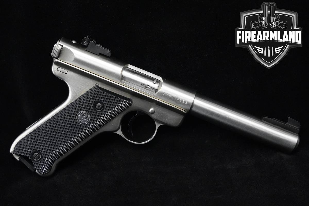 1990 Ruger Mark II Target 22LR 5.5" Stainless Steel Ruger MKII Mark 2 2MAGS