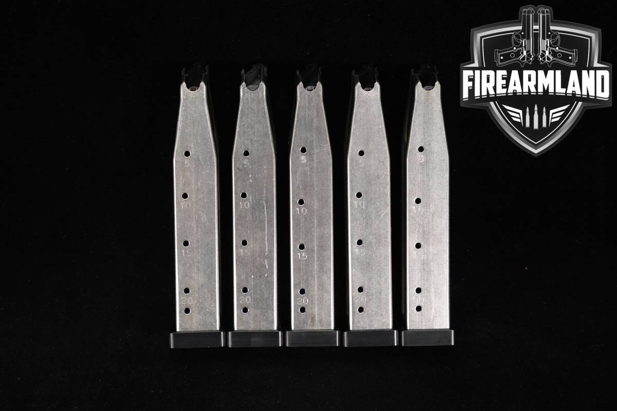 Atlas Gunworks FIVE (5) 2011 DS 1911 21 Round Magazines 9mm Luger Mags