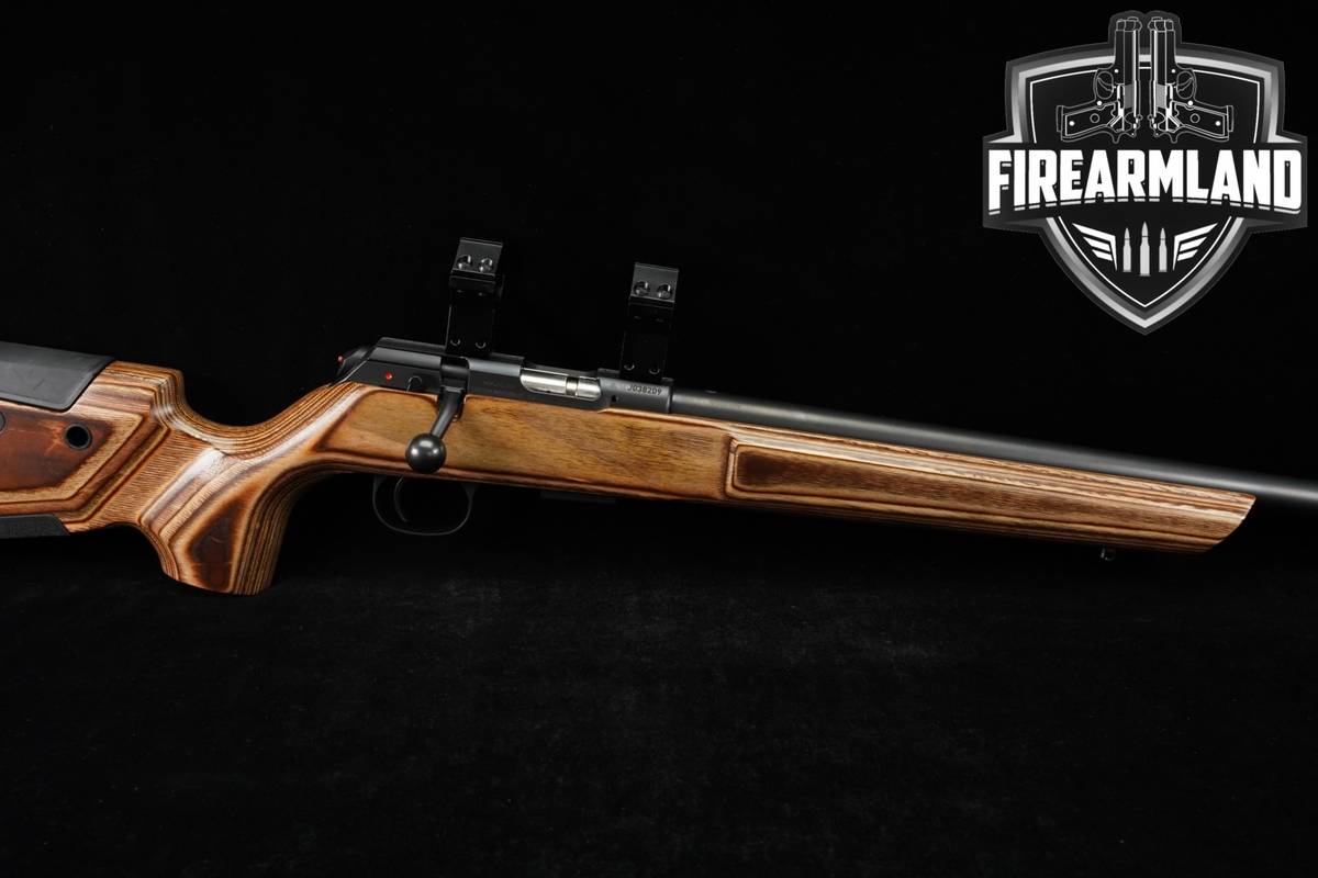 CZ 457 22LR 24.8" Blued & Laminated HB THREADED +SCOPE RINGS