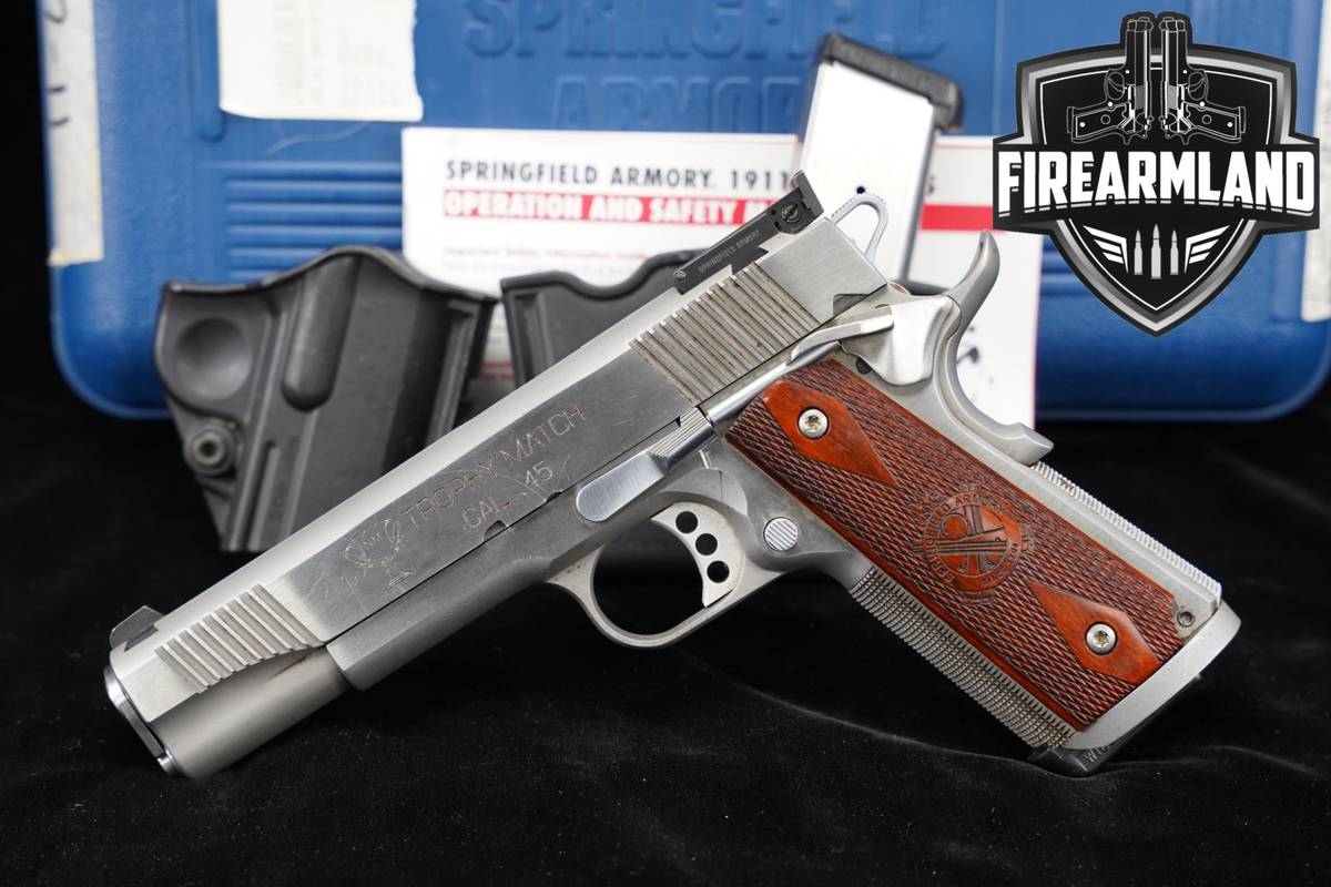 Springfield Armory 1911-A1 Trophy Match 45 ACP 5" Stainless +2 MAGS & CASE