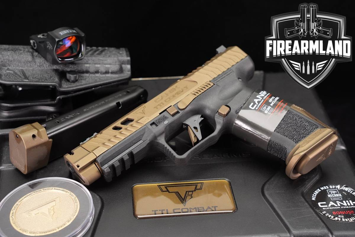 Canik TTI Combat 9mm 4.74" Bronze COMP +2 MAGS, ORIG BOX, MECANIK OPTICS