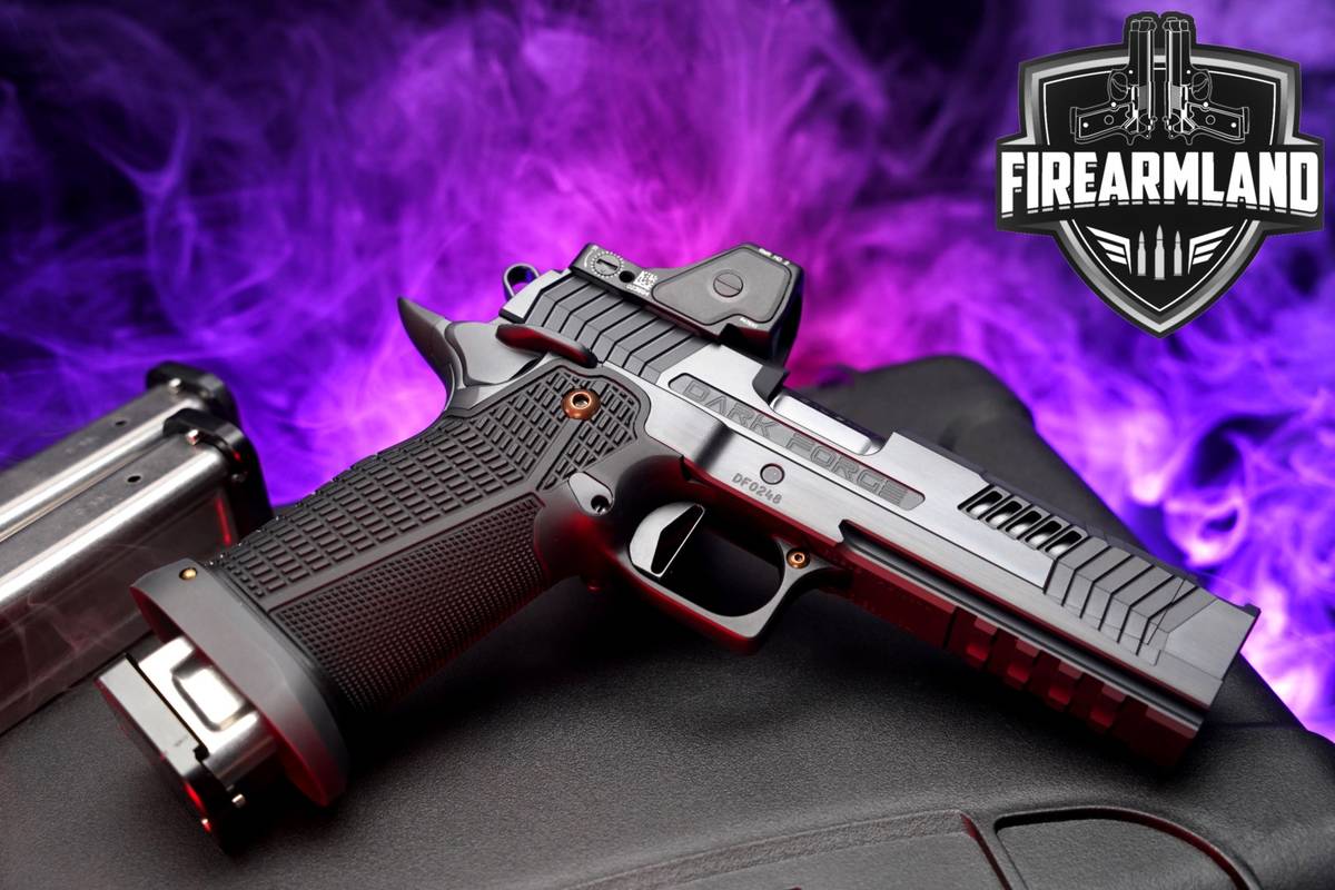 DARK FORGE Reaper 5″ Comped 9mm 1911 5" +3 MAGS, NANUK CASE, TRIJICON OPTIC