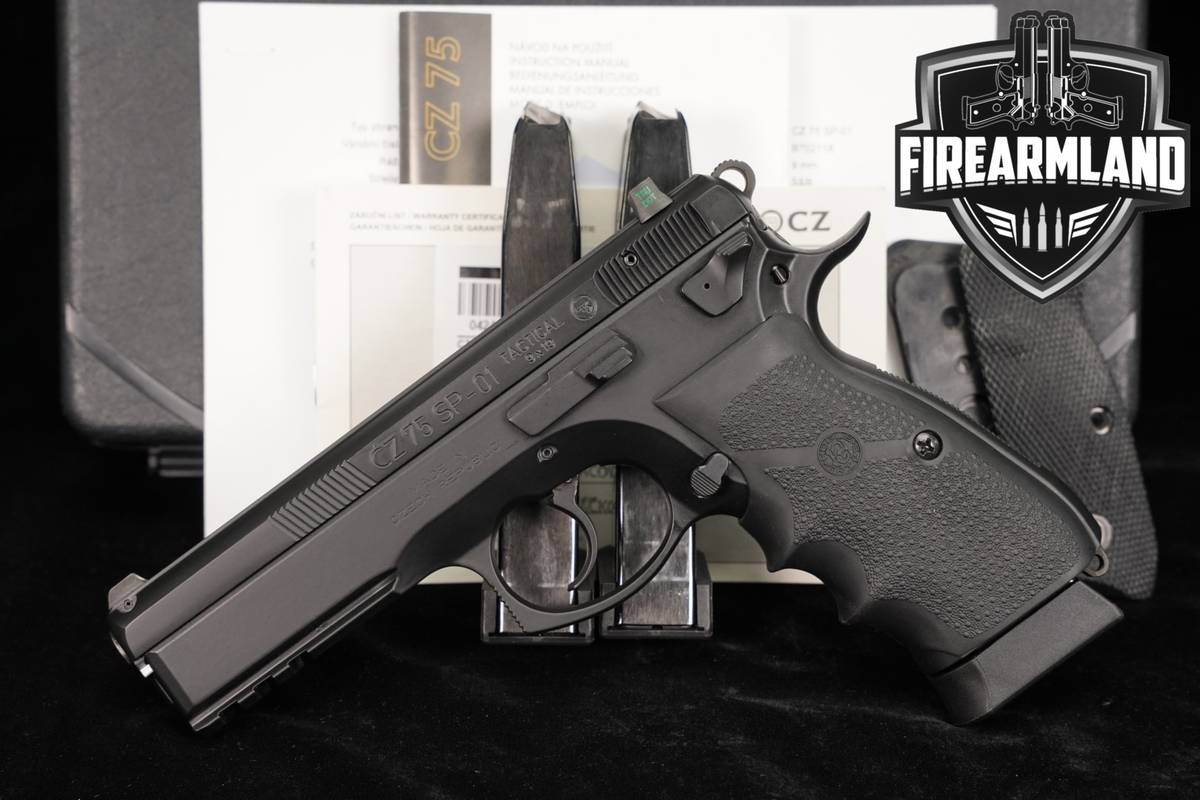CZ 75 SP-01 Tactical 9mm 4.6 CZ75 SP01 +3 MAGS, ORIG CASE, GRIPS