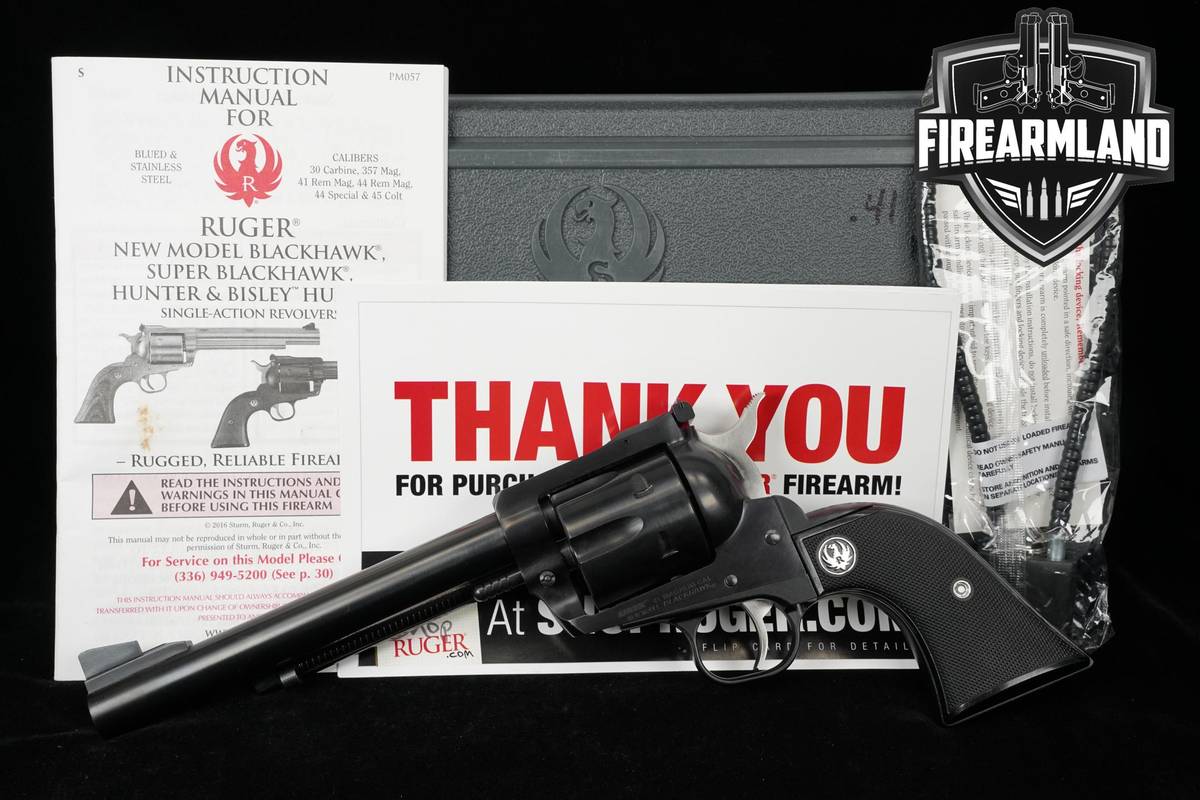 Ruger New Model Blackhawk 41 Remington Magnum 6.5" Blued +ORIG CASE