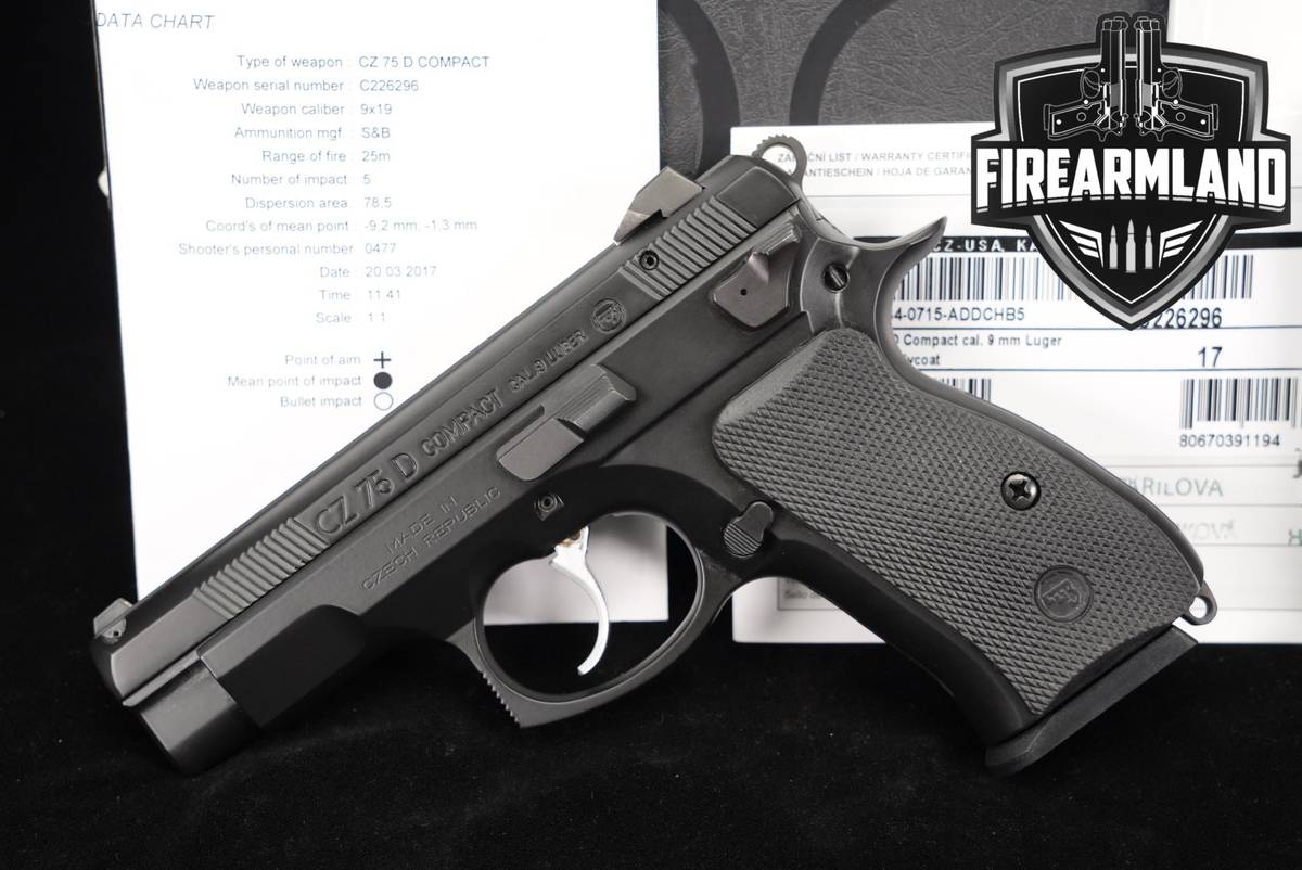 CZ 75 D COMPACT PCR 9mm 3.75" CZ75D CZ75 +2 MAGS & ORIG CASE
