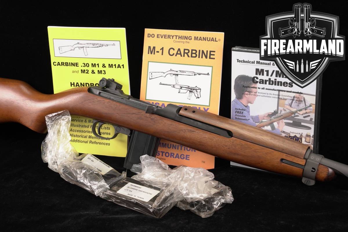 Inland M1 1944 30 Carbine 18" Parkerized & Wood USGI +4 MAGS