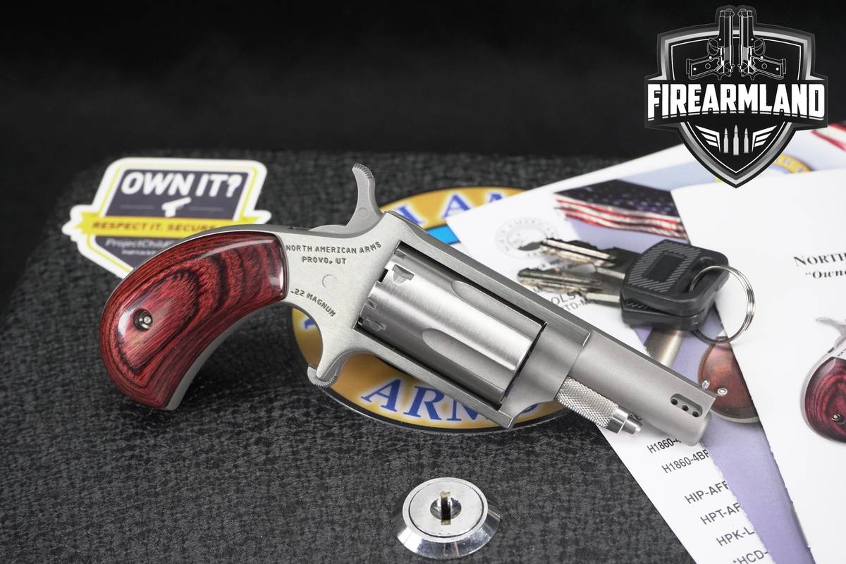 North American Arms NAA-22M Ported 22 WMR 1.625" Stainless +ORIG BOX & SAFE