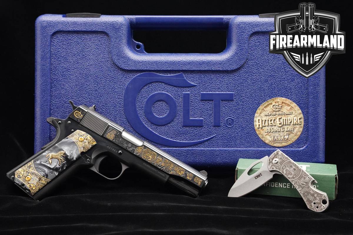 HOLY GRAIL 1 of 500 Colt Aztec Empire Series 70 38 Super w Knife Colt 1911