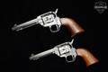 1961 Colt Single Action Frontier Scout Collector Pair .22 Mag/LR Nickel Plated in Like-New Condition Image 4