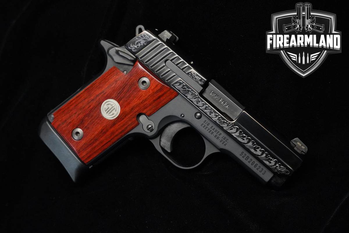 Sig Sauer P938 Nitron ENGRAVED Sig Medallion 9mm 3" Nitron Sauer-P938 P-938