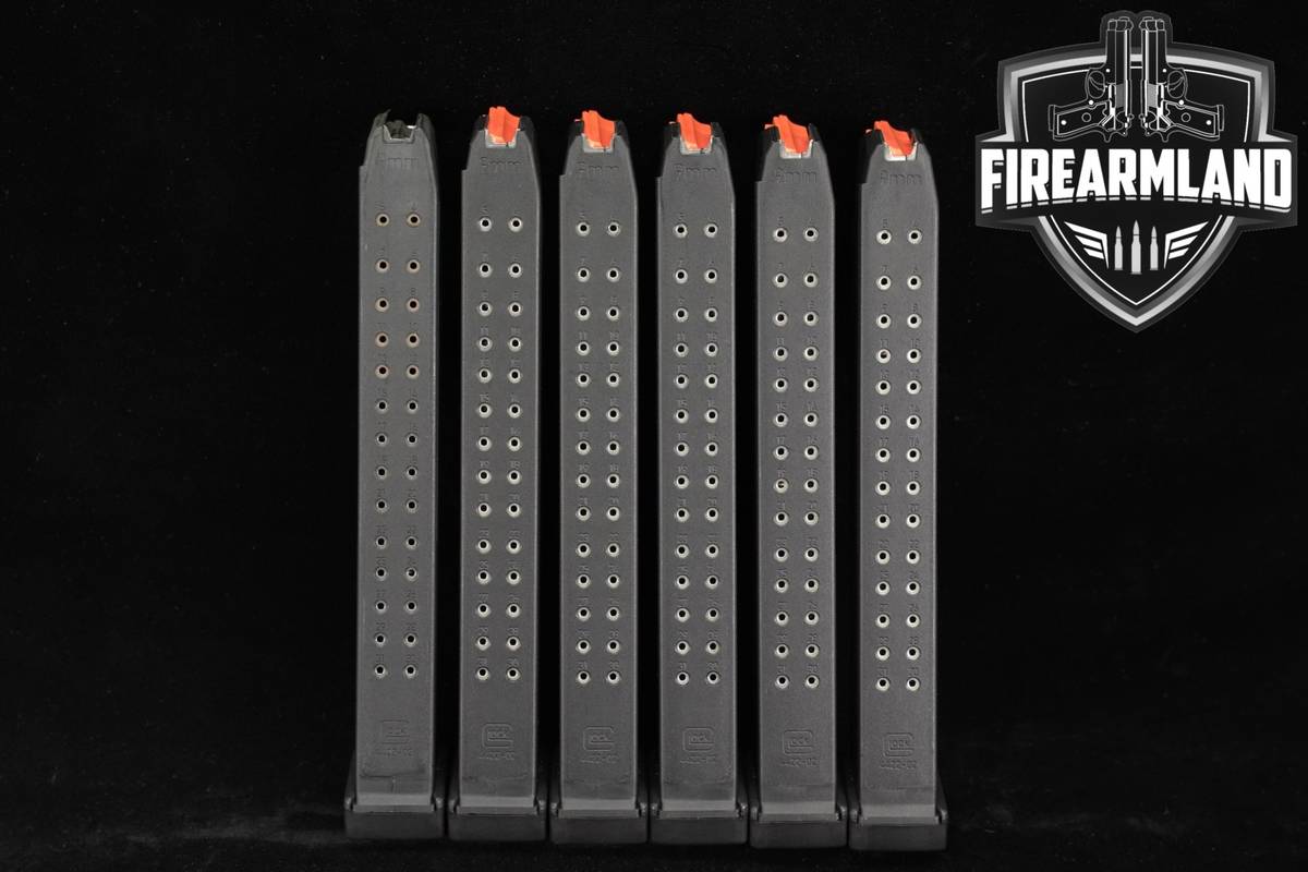 Glock SIX (6) 31 Round Extended Magazines 9mm Luger Mags