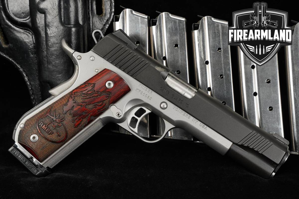Kimber Camp Guard 10 RMEF Edition 10mm 1911 5 Two-Tone Black & Silver 6MAGS