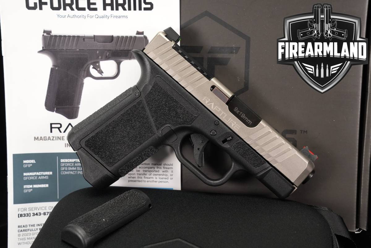 GForce Arms GF9 Rapture 9mm 3.5" Two-Tone Black & Silver +ORIG CASE